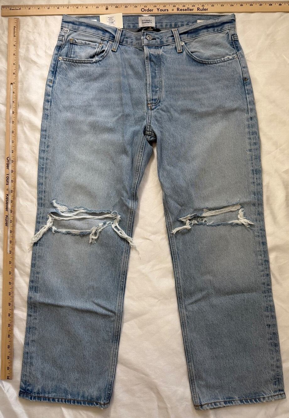 Citizens of Humanity Neve Low Slung Relaxed Straight Jeans Pagoda 30 NWT Distres